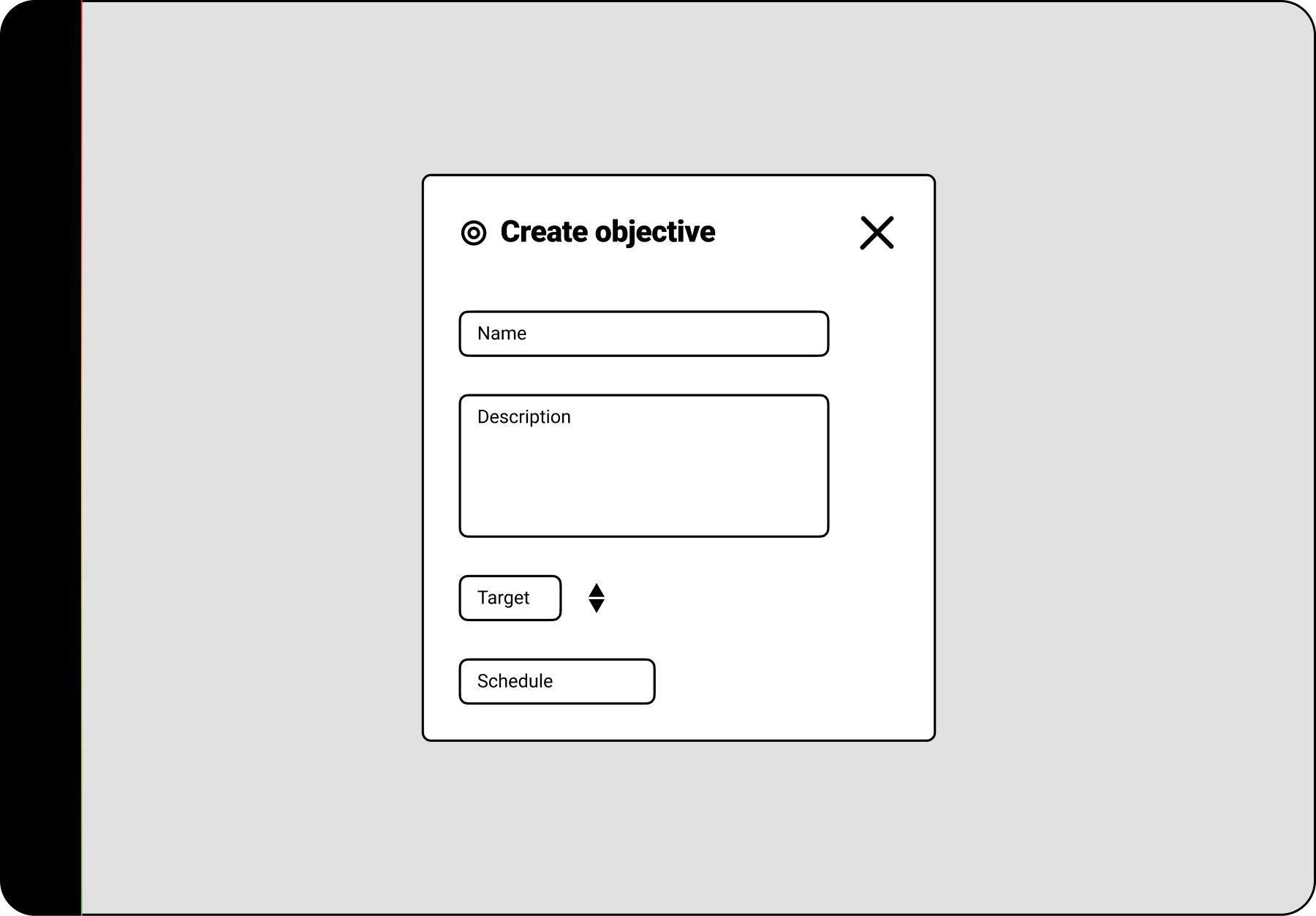 Wireframe: Create remediation objective modal